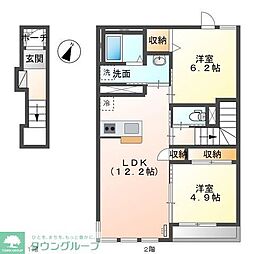 LionaD 2LDKの間取図画像