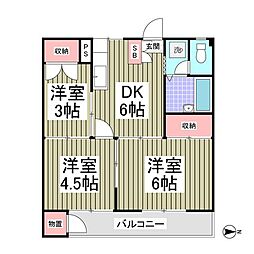 レイフ三郷 3SDKの間取図画像