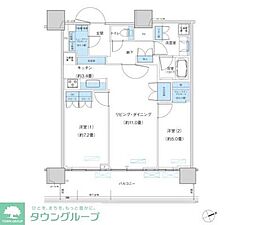パークシティ柏の葉キャンパスザ・ゲートタワーウエスト 2LDKの間取図画像