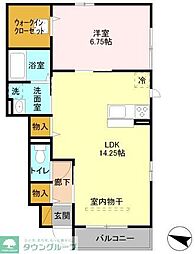 ファーストヒル 1LDKの間取図画像