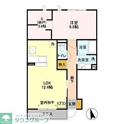 シエルツリー2 1SLDKの間取図画像
