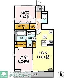 フォルビート 2LDKの間取図画像