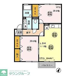 グランシャリオ 2LDKの間取図画像