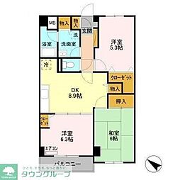 パインツリーコート 3DKの間取図画像