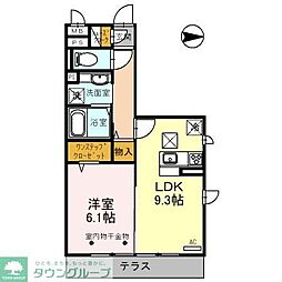 ルピナス5 1LDKの間取図画像