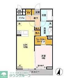 ベルレージュパルコ 1LDKの間取図画像