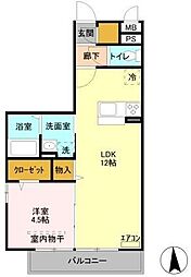 グレイス 1LDKの間取図画像