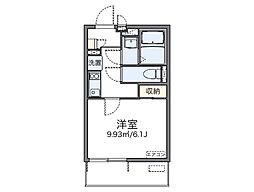 レオネクスト金明 1Kの間取図画像