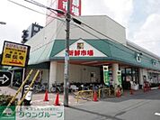 新鮮市場 徒歩10分。スーパー 800m