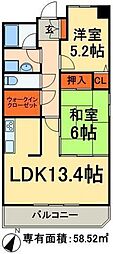 ラ・グラシューズプリモ 2LDKの間取図画像