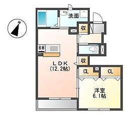 ファイン 1LDKの間取図画像