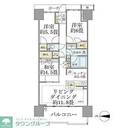 ブリリア越谷レイクタウン 3LDKの間取図画像