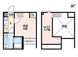 Plaisir 1Kの間取図画像