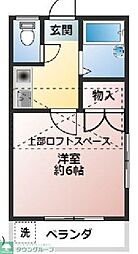 AIパレス1 1Kの間取図画像
