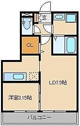 インペリアルN・Y 1LDKの間取図画像