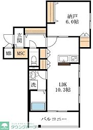 LaDolceVita ワンルームの間取図画像