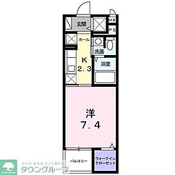 コンティネント 1Kの間取図画像