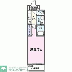 吉川市大字中曽根アパート 1Kの間取図画像