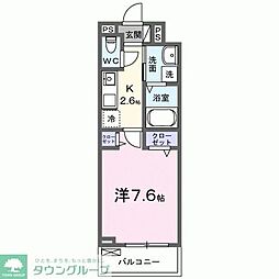 吉川市大字中曽根アパート 1Kの間取図画像