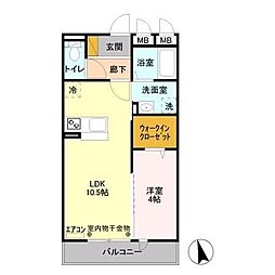 パークフラッツ 1LDKの間取図画像