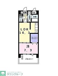 レイクサイドホシノ1 1LDKの間取図画像