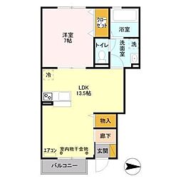 スマイルハイツ 1LDKの間取図画像