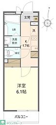 Crea 1Kの間取図画像