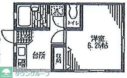 ルミエール 1Kの間取図画像