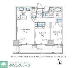 パークアクシス柏の葉 2LDKの間取図画像