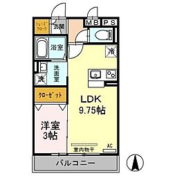 イースト・コート 1LDKの間取図画像