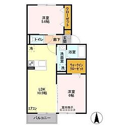 ヴァンヴェール 2LDKの間取図画像