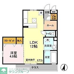 プワールおおたかの森2 1LDKの間取図画像