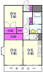 メゾンエターナル 2DKの間取図画像