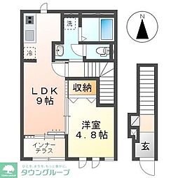 オリーブテラス 1LDKの間取図画像