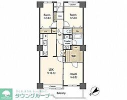 谷塚コリーナライオンズタワー谷塚 3LDKの間取図画像