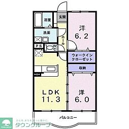 ヒルフィールドブリーズ館 2SLDKの間取図画像