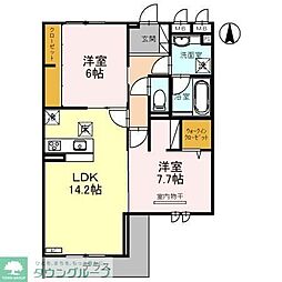 ピースラヴィータE 2LDKの間取図画像