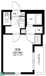 メゾンドソレイユ八潮 1Kの間取図画像