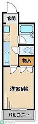 シャルマン草加 1Kの間取図画像