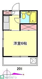 ビーチハイム 1Kの間取図画像