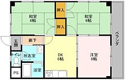 大幸マンション 3DKの間取図画像