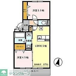 エステート3 2LDKの間取図画像