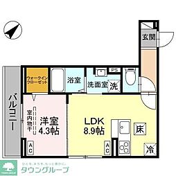 三郷市三郷1丁目アパート 1LDKの間取図画像