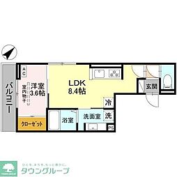 三郷市三郷1丁目アパート 1LDKの間取図画像