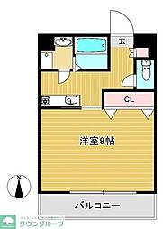 シャルマン高砂 1Kの間取図画像