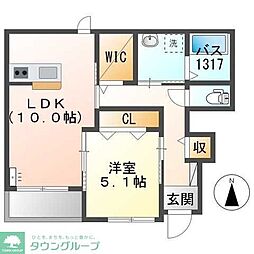 サクラハウス 1LDKの間取図画像