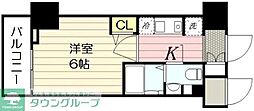 N-stageMisato 1Kの間取図画像