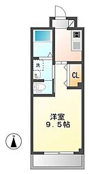 ゼファーガーデンセカンド 1Kの間取図画像