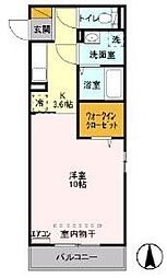 ロイヤルヒル共栄2 1Kの間取図画像