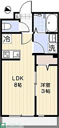 草加市松江1丁目アパート 1LDKの間取図画像